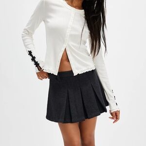 Free People Long Time Love Top, White/Black, Large - NWT